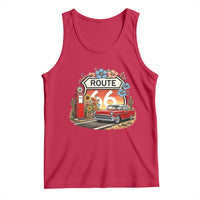 Retro Route Highway 66 Tank Top Boho Wildflower Americana Floral