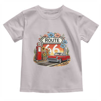 Retro Route Highway 66 Toddler T Shirt Boho Wildflower Americana Floral