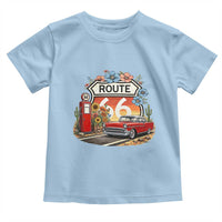 Retro Route Highway 66 Toddler T Shirt Boho Wildflower Americana Floral