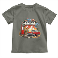 Retro Route Highway 66 Toddler T Shirt Boho Wildflower Americana Floral