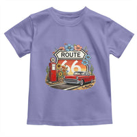 Retro Route Highway 66 Toddler T Shirt Boho Wildflower Americana Floral