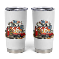 Retro Route Highway 66 Tumbler Cup Boho Wildflower Americana Floral