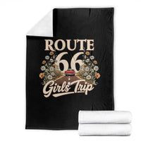 Retro Floral Route Highway 66 Girls Trip Road Trip Throw Blanket