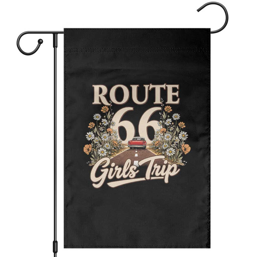 Retro Floral Route Highway 66 Girls Trip Road Trip Garden Flag
