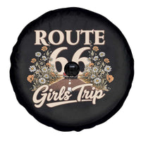 Retro Floral Route Highway 66 Girls Trip Road Trip Spare Tire Cover