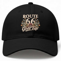 Retro Floral Route Highway 66 Girls Trip Road Trip Baseball Cap