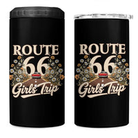 Retro Floral Route Highway 66 Girls Trip Road Trip 4 in 1 Can Cooler Tumbler