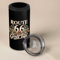 Retro Floral Route Highway 66 Girls Trip Road Trip 4 in 1 Can Cooler Tumbler