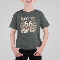 Retro Floral Route Highway 66 Girls Trip Road Trip T Shirt For Kid