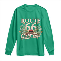 Retro Floral Route Highway 66 Girls Trip Road Trip Long Sleeve Shirt