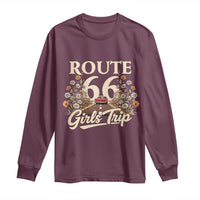 Retro Floral Route Highway 66 Girls Trip Road Trip Long Sleeve Shirt
