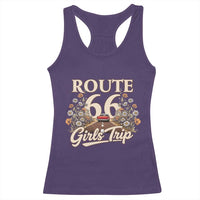Retro Floral Route Highway 66 Girls Trip Road Trip Racerback Tank Top