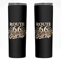 Retro Floral Route Highway 66 Girls Trip Road Trip Skinny Tumbler