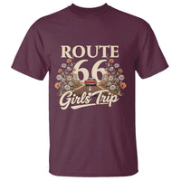 Retro Floral Route Highway 66 Girls Trip Road Trip T Shirt