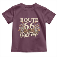 Retro Floral Route Highway 66 Girls Trip Road Trip Toddler T Shirt