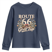 Retro Floral Route Highway 66 Girls Trip Road Trip Youth Sweatshirt