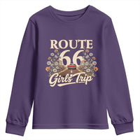 Retro Floral Route Highway 66 Girls Trip Road Trip Youth Sweatshirt
