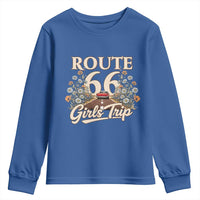 Retro Floral Route Highway 66 Girls Trip Road Trip Youth Sweatshirt