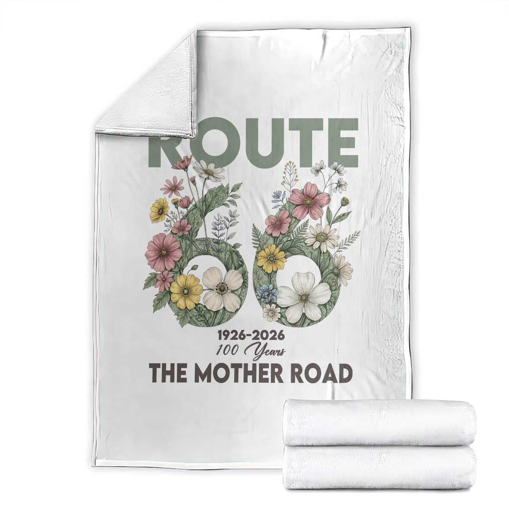 Route Highway 66 Throw Blanket Floral Centennial 100 Year Anniversary