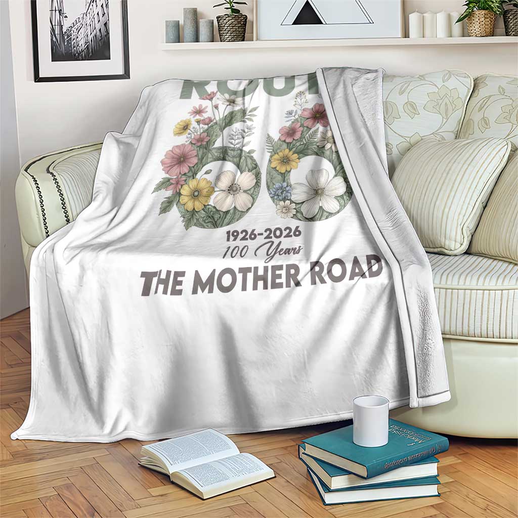 Route Highway 66 Throw Blanket Floral Centennial 100 Year Anniversary