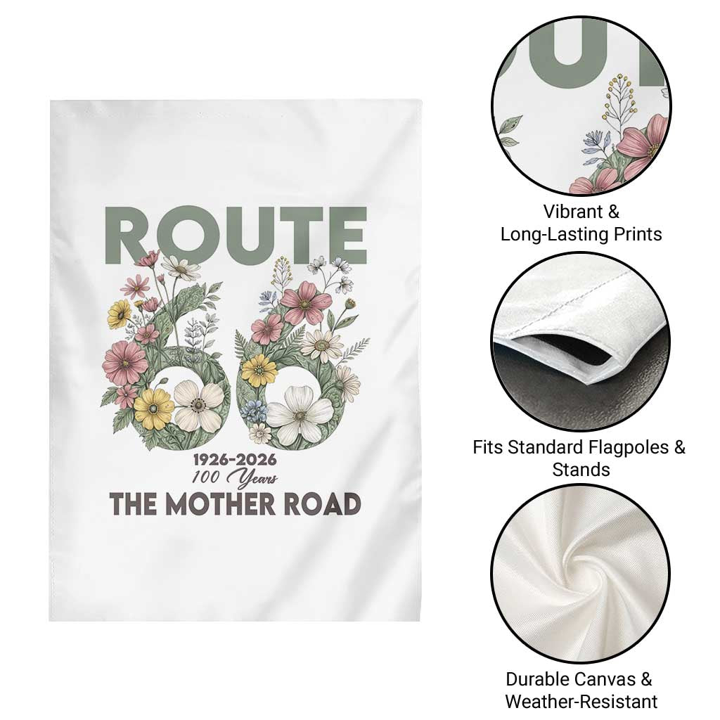 Route Highway 66 Garden Flag Floral Centennial 100 Year Anniversary