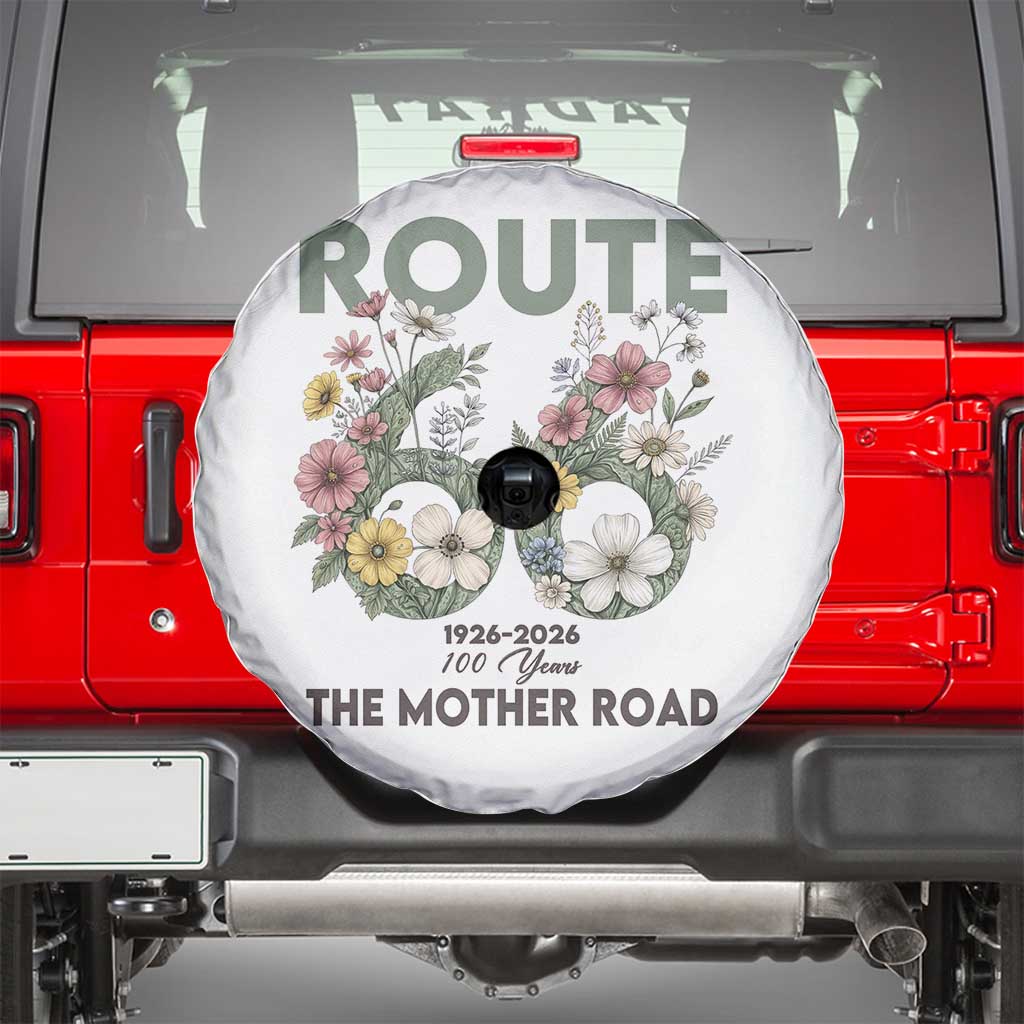 Route Highway 66 Spare Tire Cover Floral Centennial 100 Year Anniversary