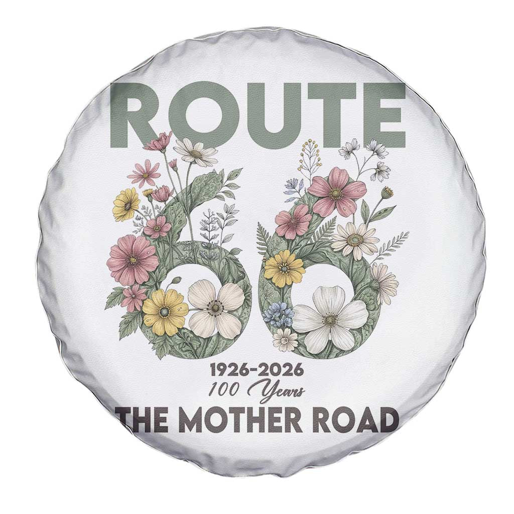 Route Highway 66 Spare Tire Cover Floral Centennial 100 Year Anniversary