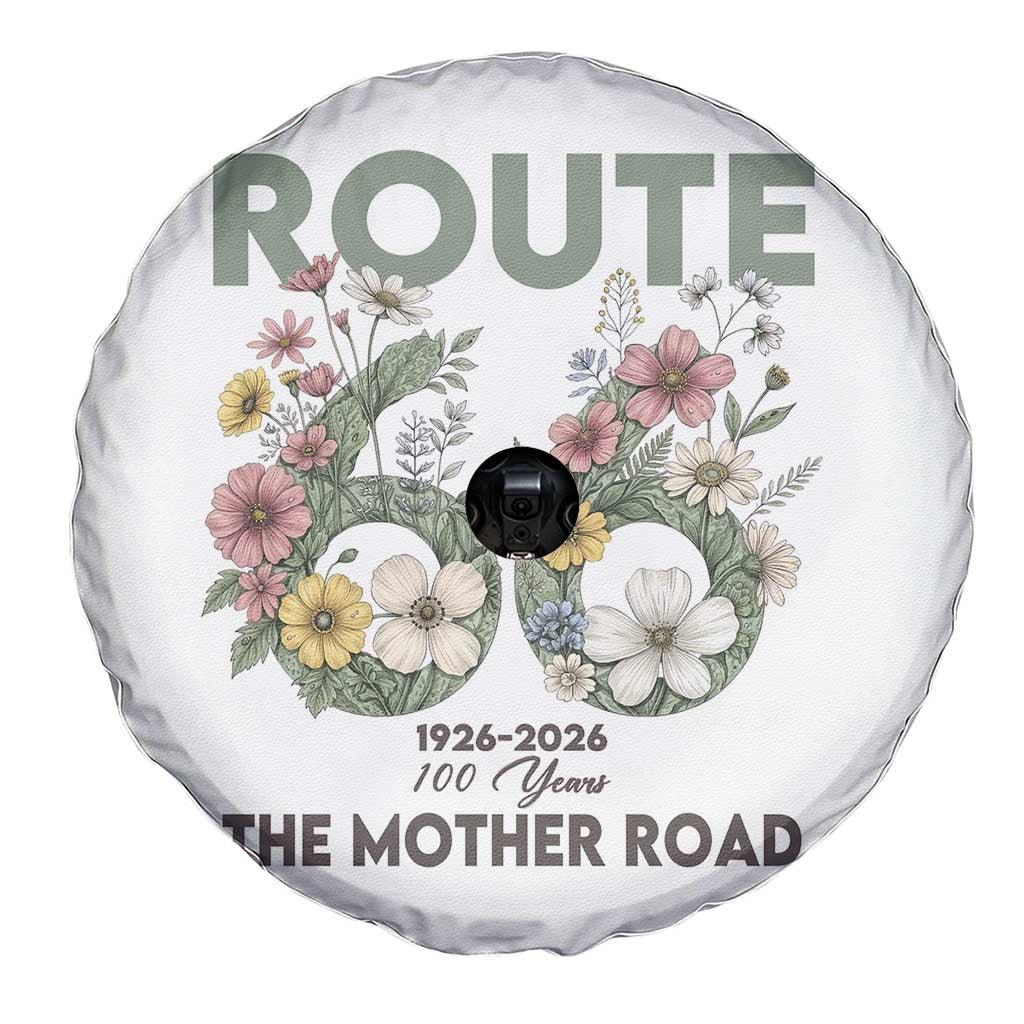 Route Highway 66 Spare Tire Cover Floral Centennial 100 Year Anniversary