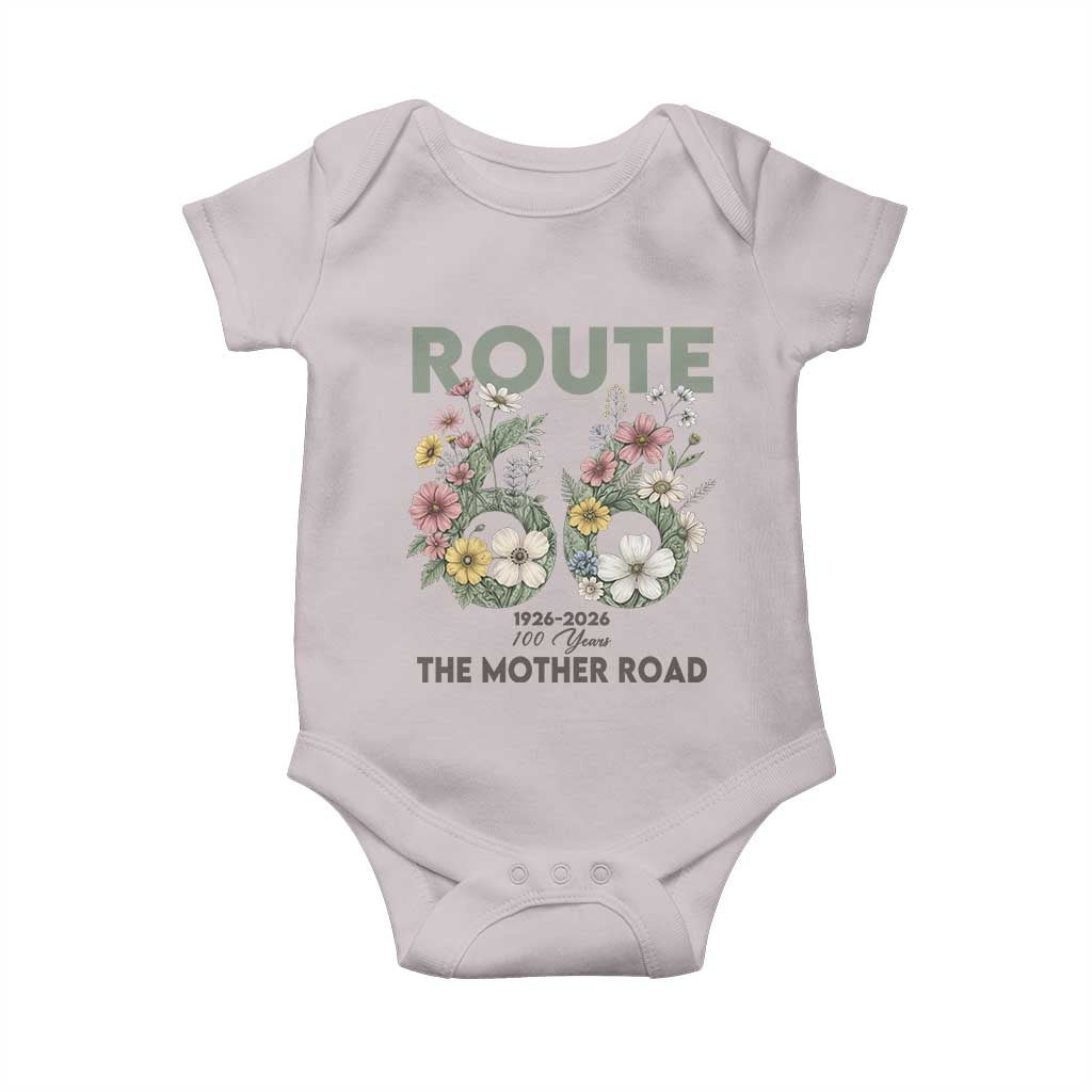 Route Highway 66 Baby Onesie Floral Centennial 100 Year Anniversary