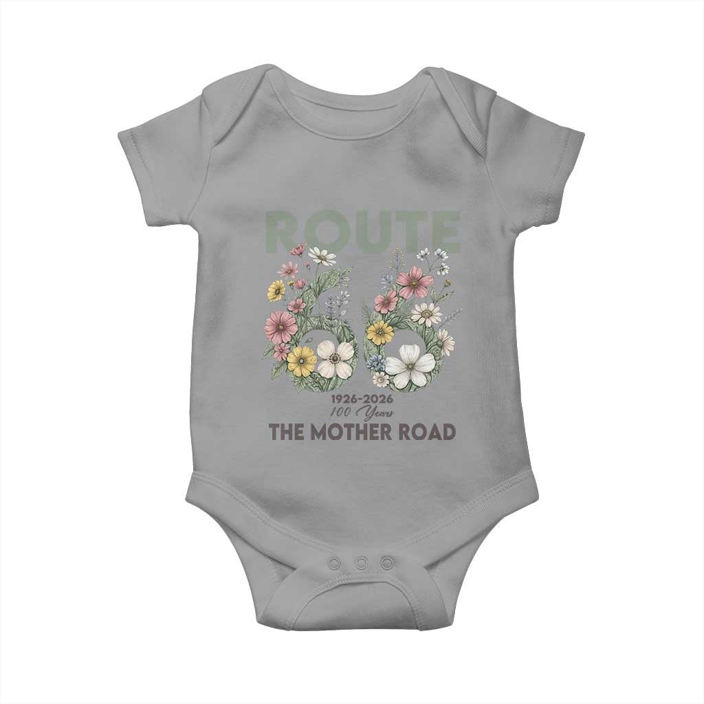 Route Highway 66 Baby Onesie Floral Centennial 100 Year Anniversary