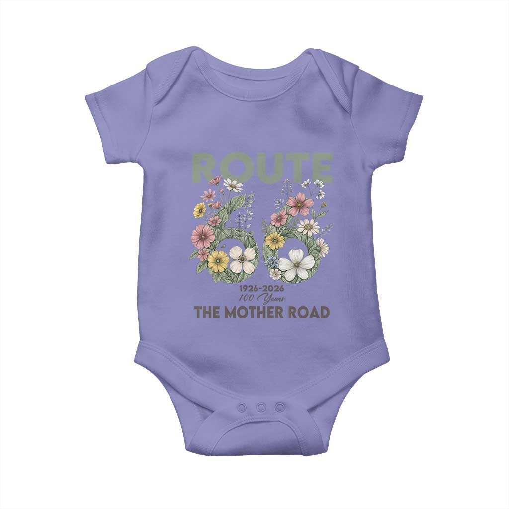 Route Highway 66 Baby Onesie Floral Centennial 100 Year Anniversary