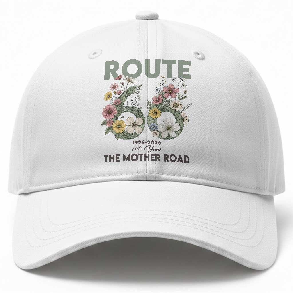Route Highway 66 Baseball Cap Floral Centennial 100 Year Anniversary