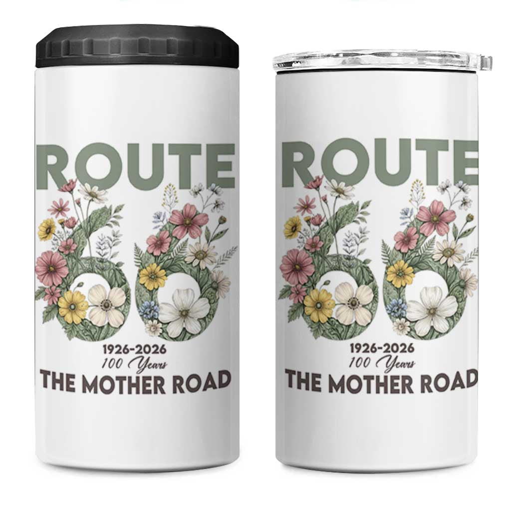 Route Highway 66 4 in 1 Can Cooler Tumbler Floral Centennial 100 Year Anniversary