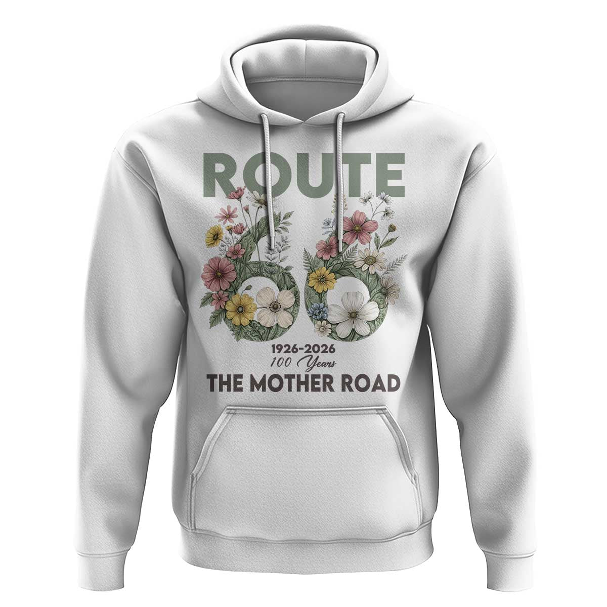 Route Highway 66 Hoodie Floral Centennial 100 Year Anniversary