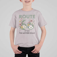Route Highway 66 T Shirt For Kid Floral Centennial 100 Year Anniversary