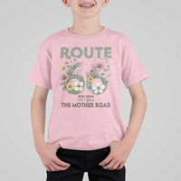 Route Highway 66 T Shirt For Kid Floral Centennial 100 Year Anniversary