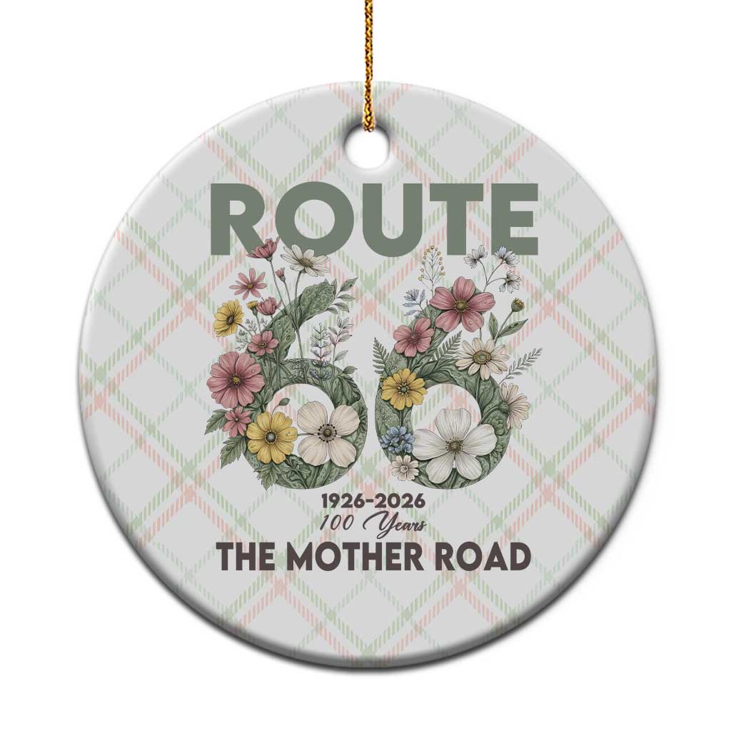 Route Highway 66 Ceramic Ornament Floral Centennial 100 Year Anniversary