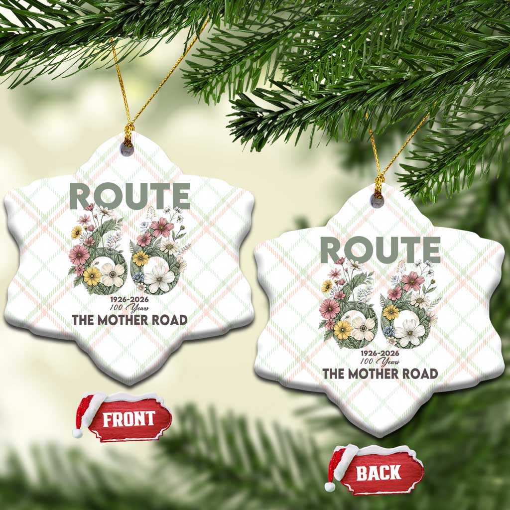 Route Highway 66 Ceramic Ornament Floral Centennial 100 Year Anniversary