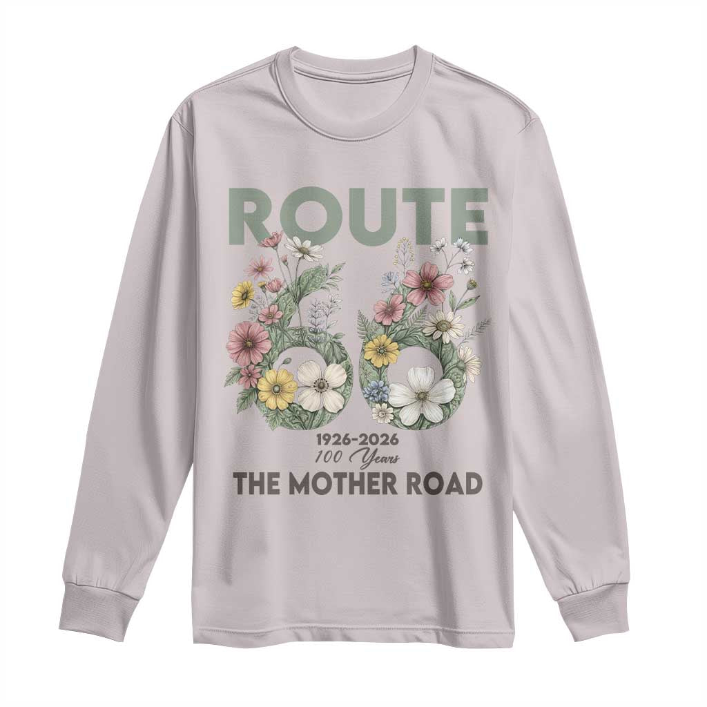 Route Highway 66 Long Sleeve Shirt Floral Centennial 100 Year Anniversary