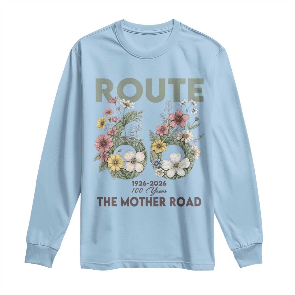 Route Highway 66 Long Sleeve Shirt Floral Centennial 100 Year Anniversary