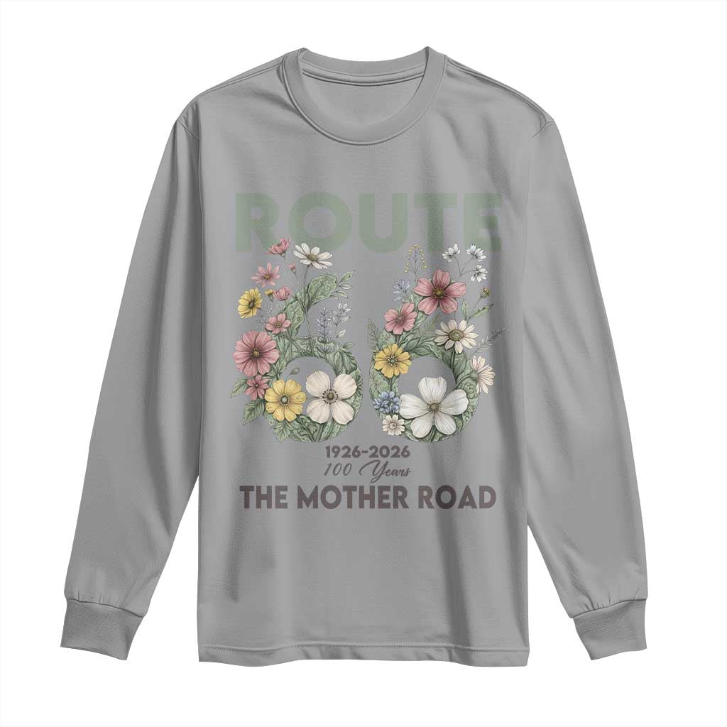Route Highway 66 Long Sleeve Shirt Floral Centennial 100 Year Anniversary