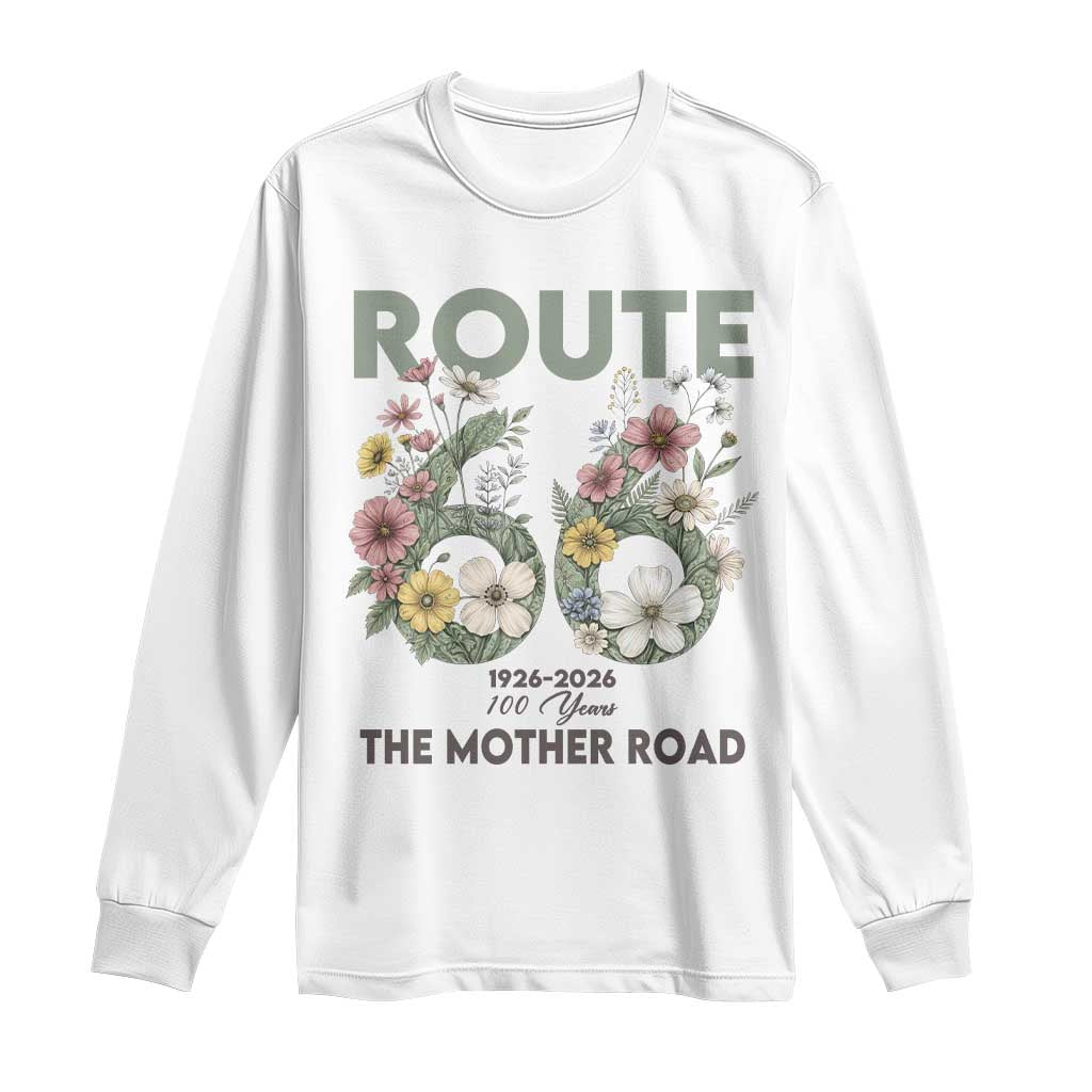 Route Highway 66 Long Sleeve Shirt Floral Centennial 100 Year Anniversary