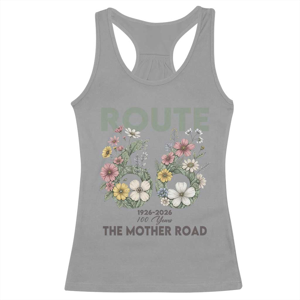 Route Highway 66 Racerback Tank Top Floral Centennial 100 Year Anniversary