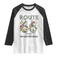 Route Highway 66 Raglan Shirt Floral Centennial 100 Year Anniversary