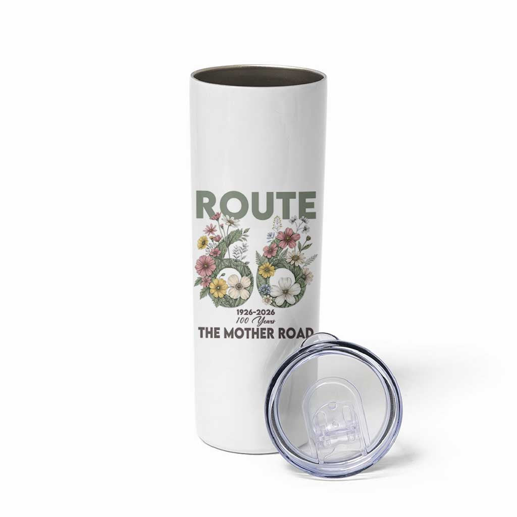 Route Highway 66 Skinny Tumbler Floral Centennial 100 Year Anniversary