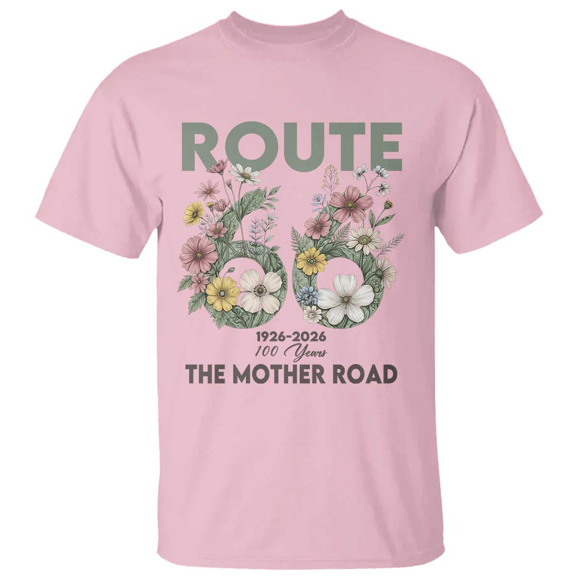 Route Highway 66 T Shirt Floral Centennial 100 Year Anniversary