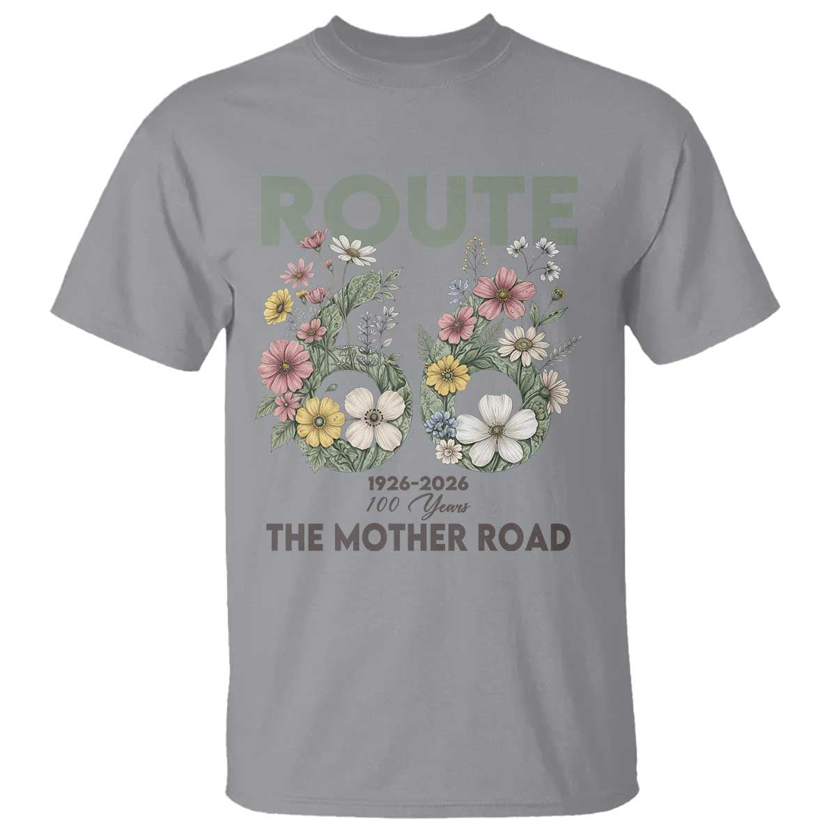 Route Highway 66 T Shirt Floral Centennial 100 Year Anniversary