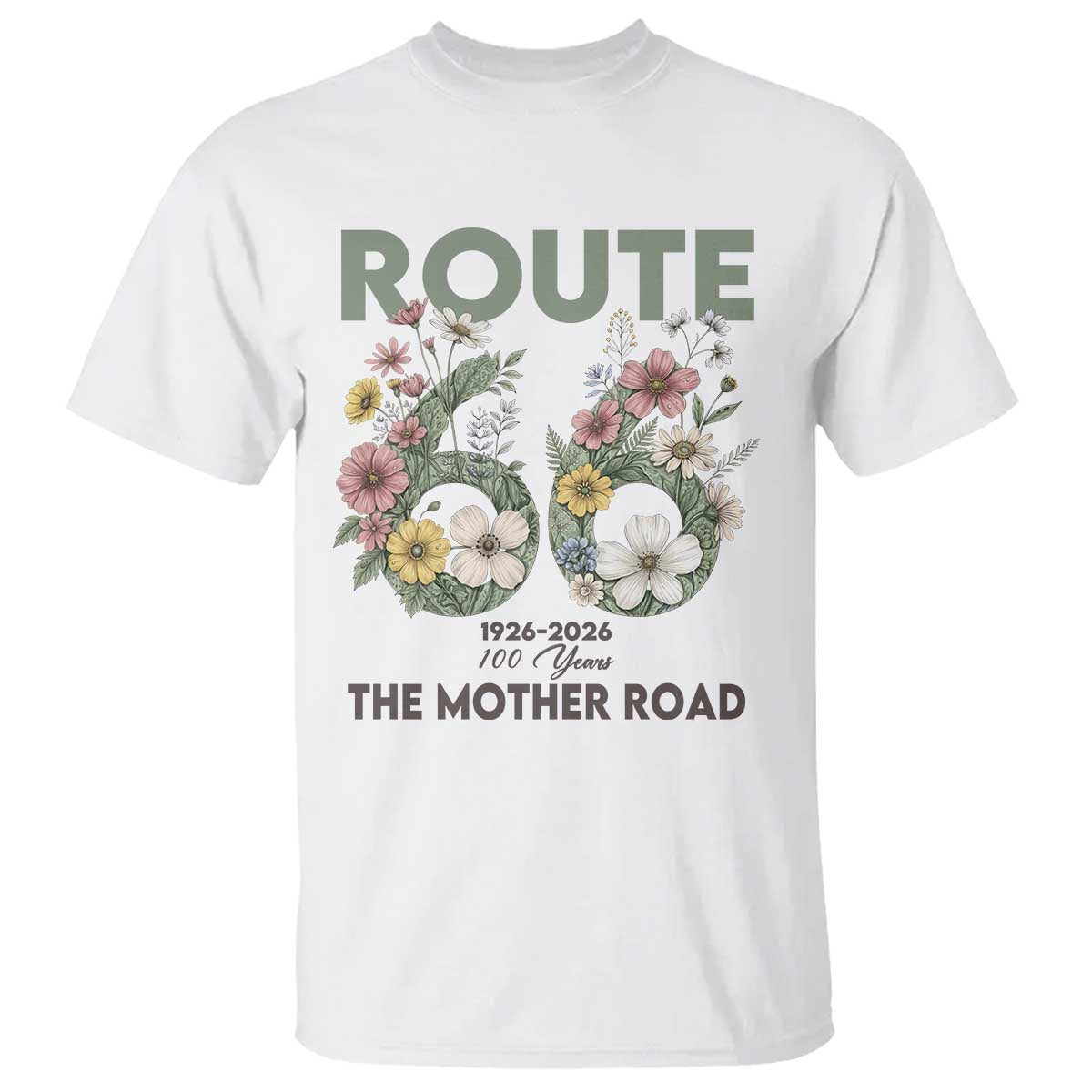 Route Highway 66 T Shirt Floral Centennial 100 Year Anniversary