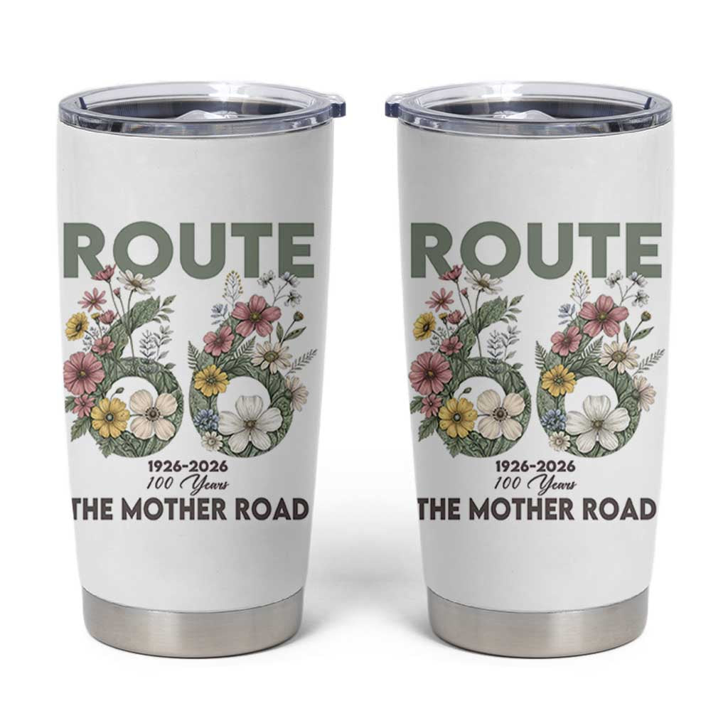 Route Highway 66 Tumbler Cup Floral Centennial 100 Year Anniversary