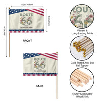 Route Highway 66 Patriotic Handheld Flag Floral Centennial 100 Year Anniversary